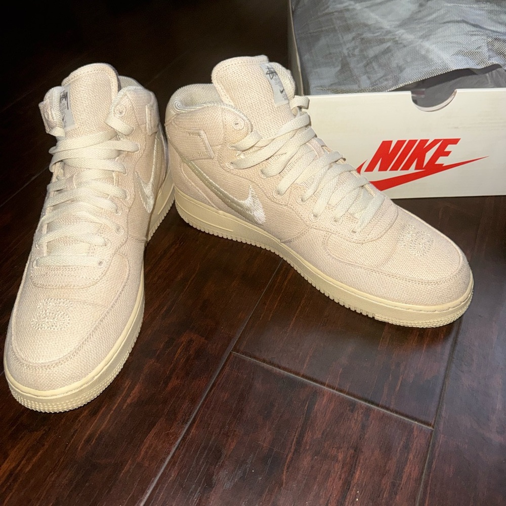 2022 Nike Stussy x Air Force 1 Mid “Fossil”